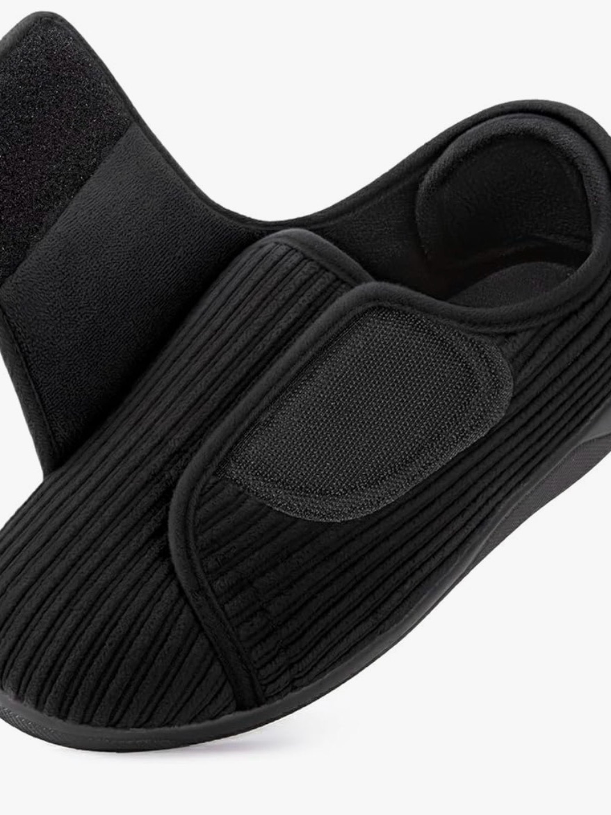 Long Bay Women's Black Size 8 Adjustable Slippers